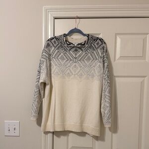 J. Jill Women's Nordic Pattern Sweater - Black and Cream